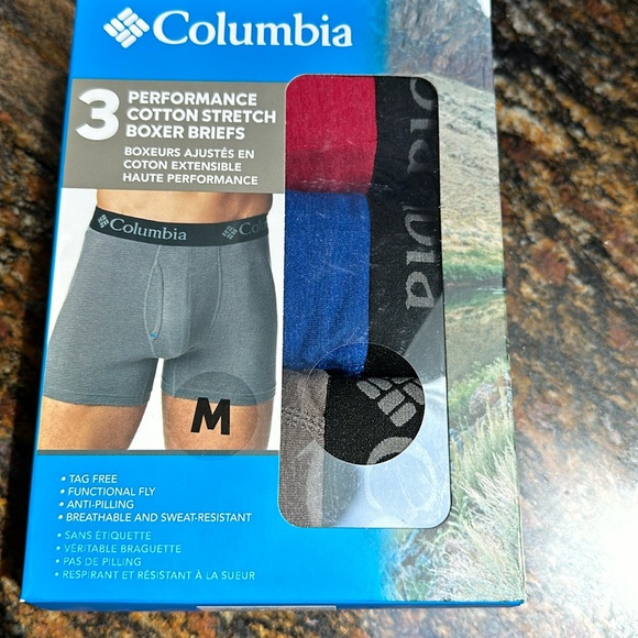 NWT Columbia 3 Pack Mens Performance Stretch Boxer Briefs Multi Colors Size M - Picture 1 of 3